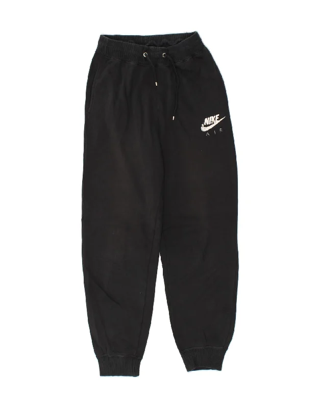 NIKE Mens Graphic Tracksuit Trousers Joggers XS Black Cotton