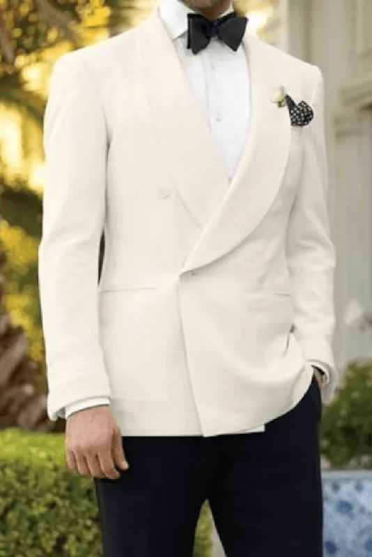 Men's Formal Suit Wedding Outwear Double Breasted 2 Piece Suit White Elegant Slim Fit Suit Gift For Him Men's Formal Suit Wedding Outwear Double Breasted 2 Piece Suit White Elegant Slim Fit Suit Gift For Him