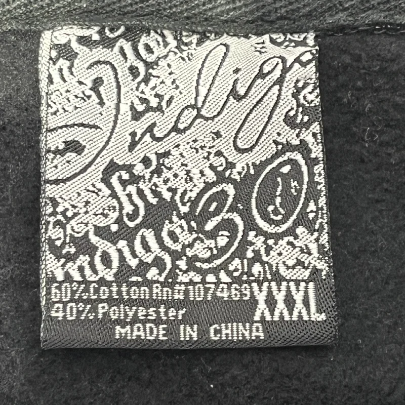 indigo30/Zip Up Hoodie/XXXL/All Over Print/Cotton/BLK/y2k "indigo30" white pattern