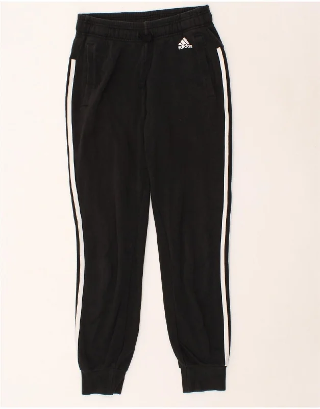 ADIDAS Mens Tracksuit Trousers Joggers XS Black Cotton