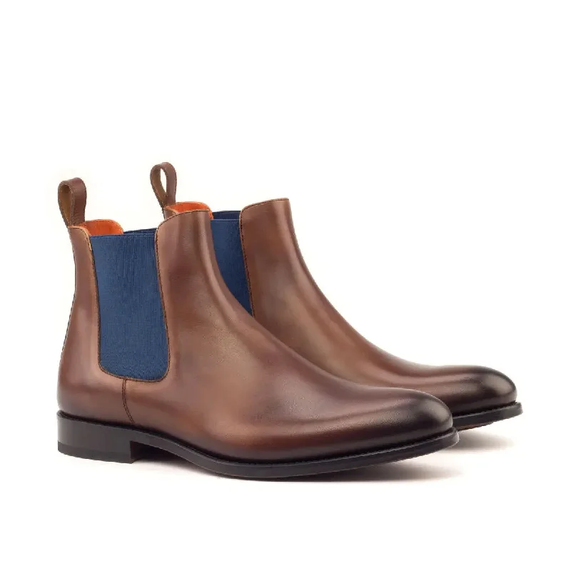 DapperFam Monza in Med Brown Men's Italian Leather Chelsea Boot