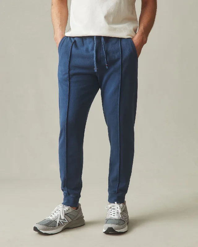 Pintuck French Terry Jogger - Marine Navy