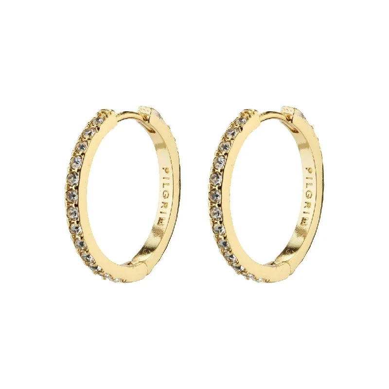 Ebna Med Crystal Hoops | Gold Plated