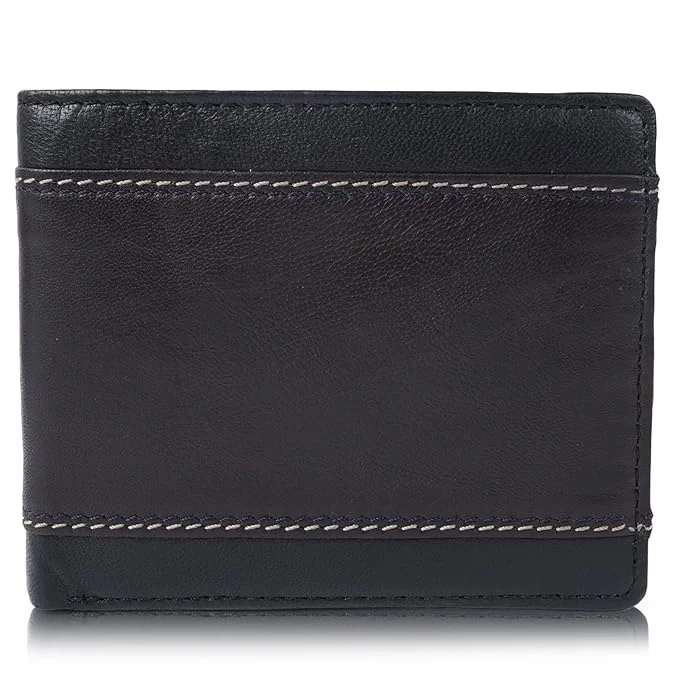 CIMONI® Premium Genuine Leather Wallet for Men Travel Casual Wallet with RFID Blocking 6 Card Sots, 2 Secret Pockets, 1 Transparent ID Window (Color - Black) CIMONI® Premium Genuine Leather Wallet for Men Travel Casual Wallet with RFID Blocking 6 Card Sots, 2 Secret Pockets, 1 Transparent ID Window (Color - Black)