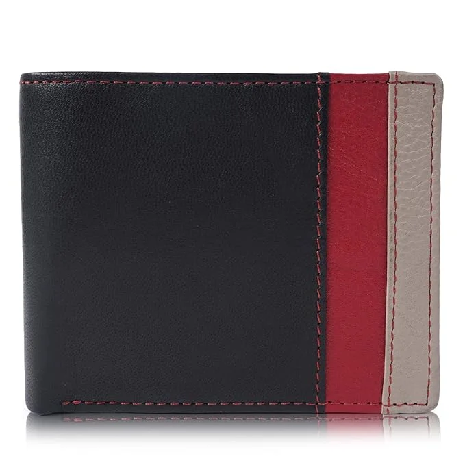 CIMONI® Premium Genuine Leather Wallet for Men Travel Casual Wallet with RFID Blocking 3 Card Sots, 2 Secret Compartments, 1 Coin Window (Color - Black & Maroon) CIMONI® Premium Genuine Leather Wallet for Men Travel Casual Wallet with RFID Blocking 3 Card Sots, 2 Secret Compartments, 1 Coin Window (Color - Black & Maroon)