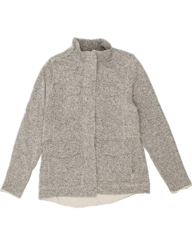 EDDIE BAUER Womens Tracksuit Top Jacket UK 16 Large Grey Polyester