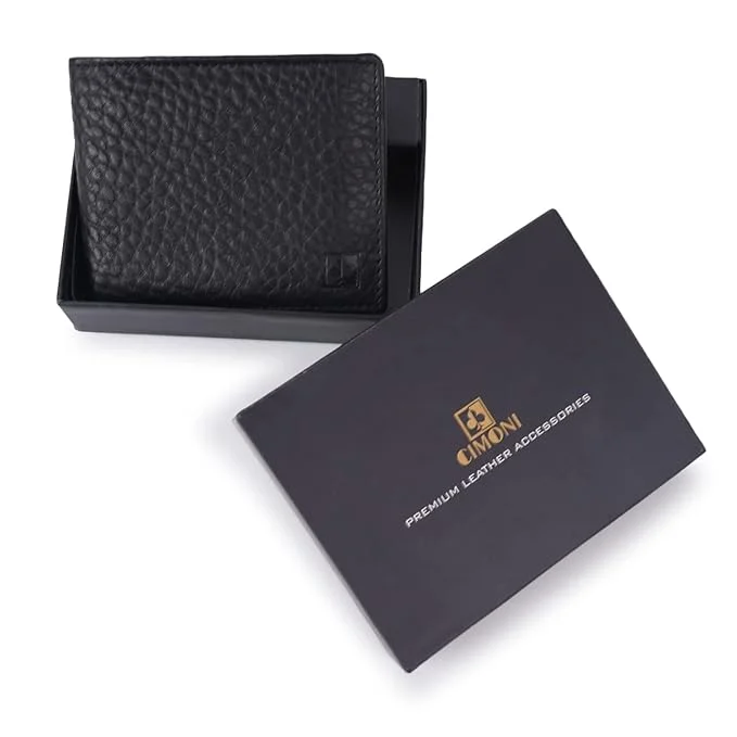 CIMONI® Premium Genuine Leather Wallet for Men Travel Casual Wallet with RFID Blocking 3 Card Sots, 2 Secret Compartments, 1 Coin Window (Color - Black) CIMONI® Premium Genuine Leather Wallet for Men Travel Casual Wallet with RFID Blocking 3 Card Sots, 2 Secret Compartments, 1 Coin Window (Color - Black)