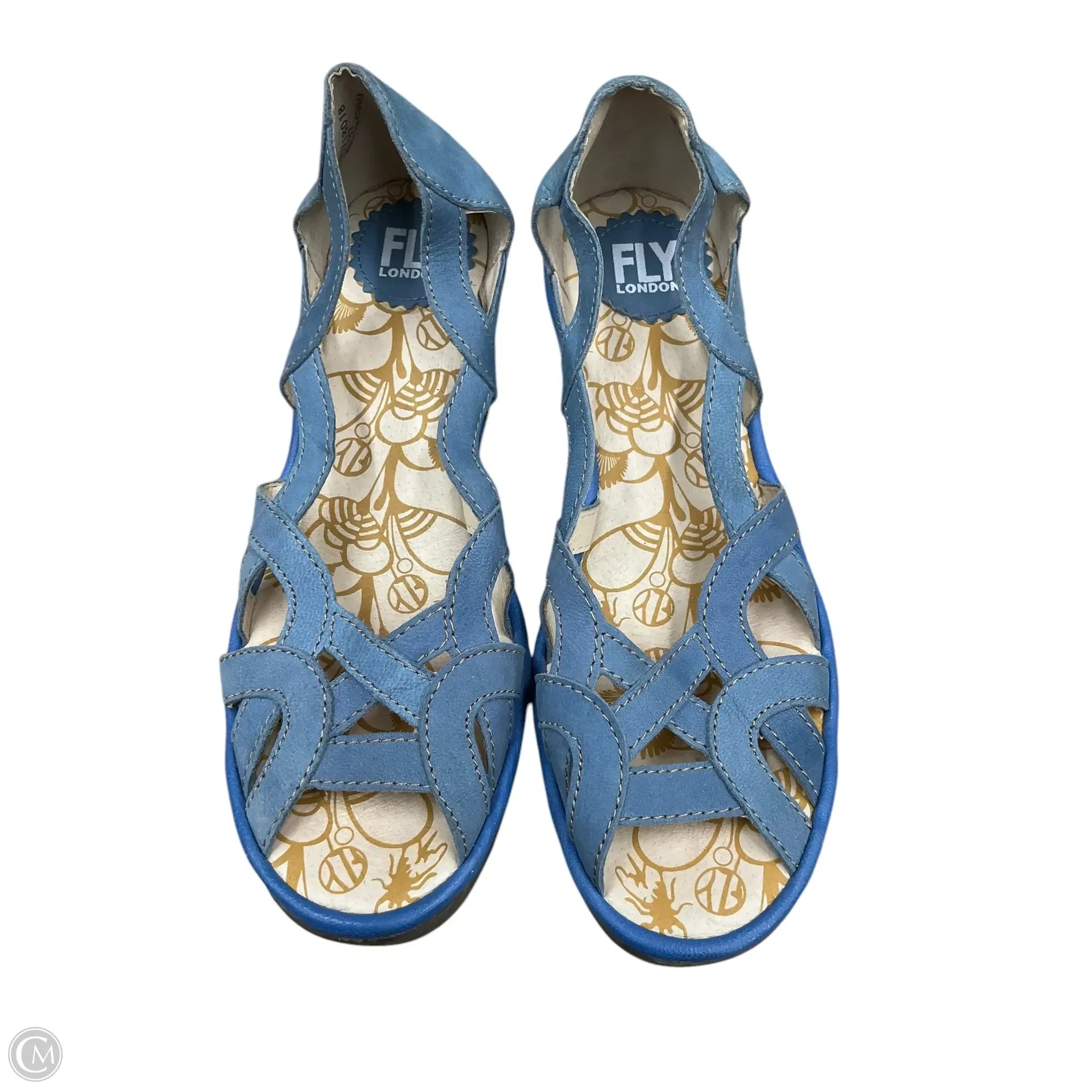 Sandals Heels Wedge By Fly London In Blue, Size: 7