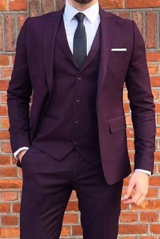 Man Wedding Suit Dark Purple Three Piece Suit Dinner Suit Formal Party Wear Suits Slim Fit Suit bespoke Gift For Him Man Wedding Suit Dark Purple Three Piece Suit Dinner Suit Formal Party Wear Suits Slim Fit Suit bespoke Gift For Him