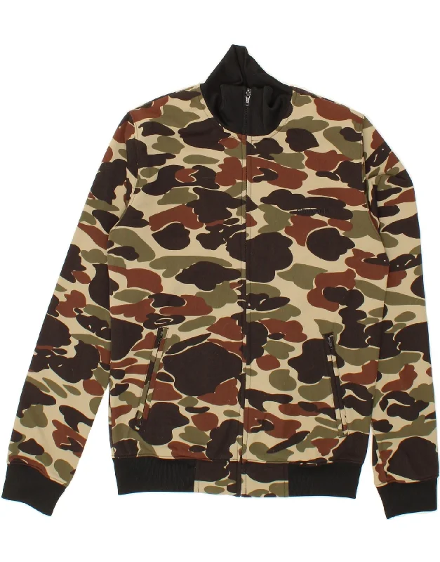 CARHARTT Womens Tracksuit Top Jacket UK 14 Medium Brown Camouflage