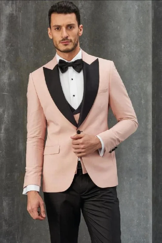 Men's Peach Tuxedo Suit 3 Piece Suit Formal Wedding Suit Slim Fit Suit Dinner Suit Tuxedo Peach Suit Bespoke Men's Peach Tuxedo Suit 3 Piece Suit Formal Wedding Suit Slim Fit Suit Dinner Suit Tuxedo Peach Suit Bespoke