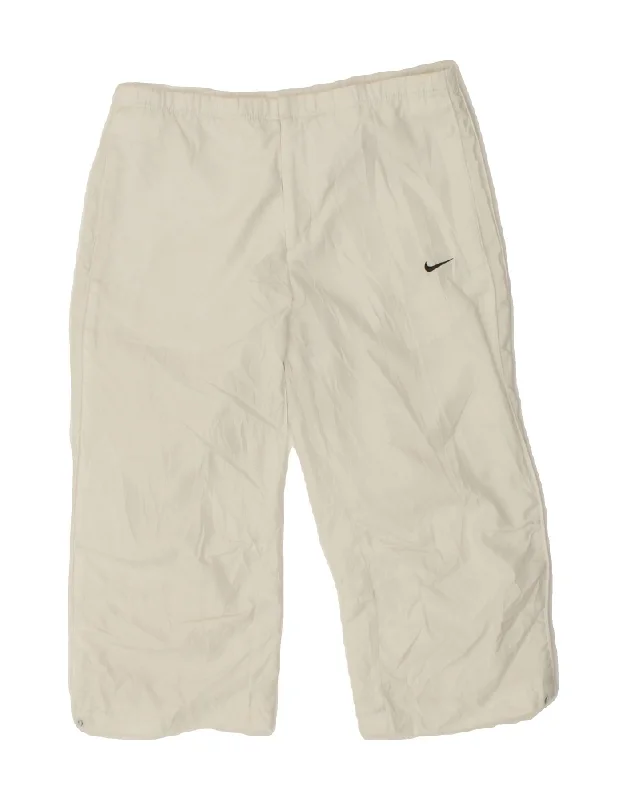 NIKE Womens Bermuda Sport Shorts UK 10\12 Medium  White Polyester