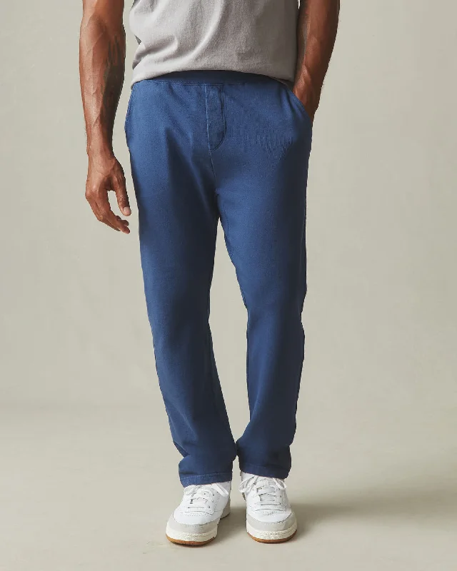 French Terry Straight Pant - Marine Navy