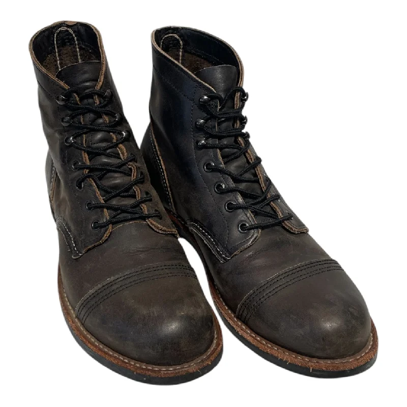 RED WING/Boots/US 10.5/Leather/BLK/8 Hole/CHARCOAL BLACK