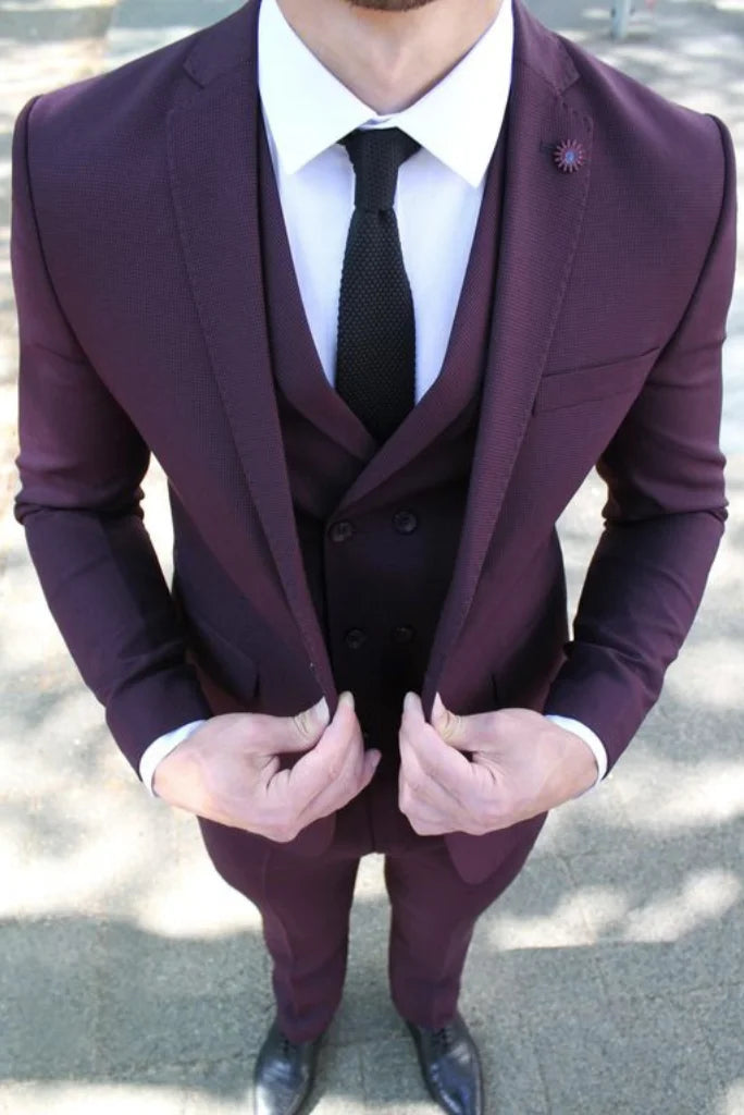 Men's Formal Purple Suit Wedding Three Piece Suit Dinner Suit Party War Elegant Suits Bespoke Tailoring Men's Formal Purple Suit Wedding Three Piece Suit Dinner Suit Party War Elegant Suits Bespoke Tailoring