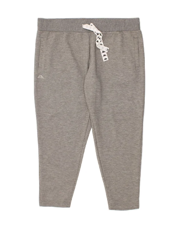 KAPPA Mens Crop Tracksuit Trousers XL Grey Cotton