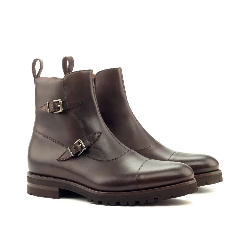 DapperFam Octavian in Dark Brown Men's Italian Leather Buckle Boot