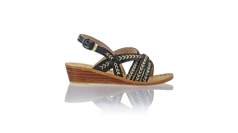 Tiwi 35mm Wedges - Black & Gold