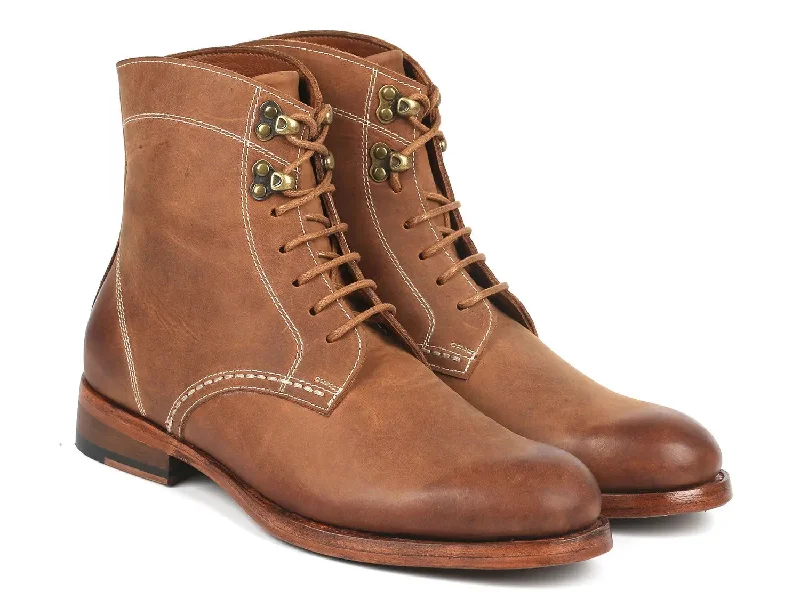 Paul Parkman Men's Nubuck Leather Boots in Brown