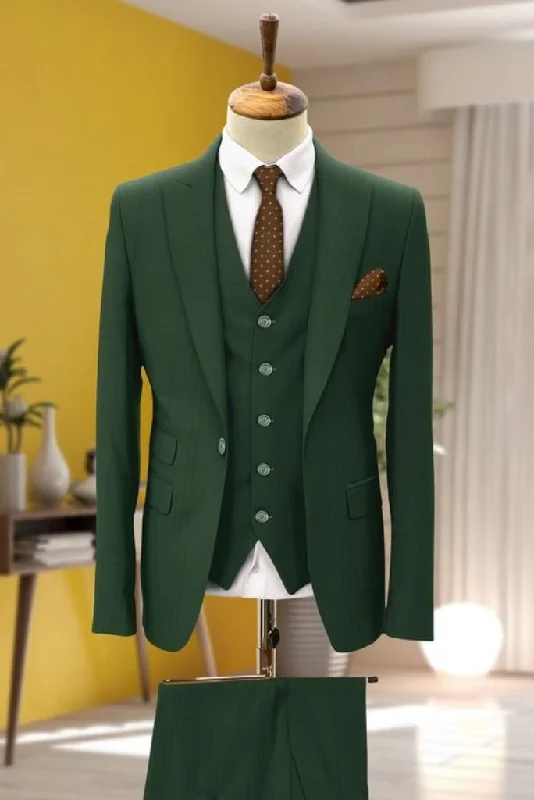 Men Three Piece Suit Green Stylish Formal Prom Wear Wedding Suit Dinner Suit Bespoke Tailoring Gift For Him Men Three Piece Suit Green Stylish Formal Prom Wear Wedding Suit Dinner Suit Bespoke Tailoring Gift For Him