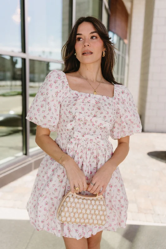 Samantha Floral Puff Sleeve Mini Dress