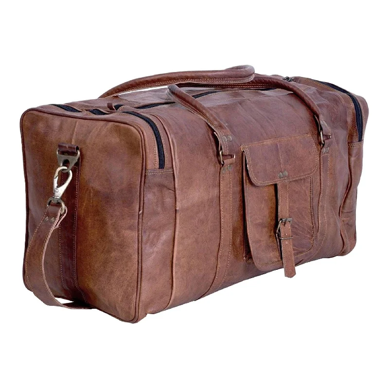 Leather 21-Inch Vintage Duffel Bag - Full Grain Leather Travel, Gym, Sports, and Weekend Bag Leather 21-Inch Vintage Duffel Bag - Full Grain Leather Travel, Gym, Sports, and Weekend Bag