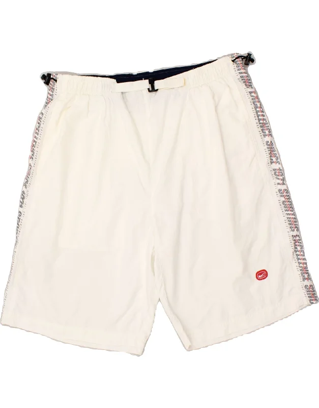 NIKE Mens Graphic Sport Shorts XL Off White Polyester