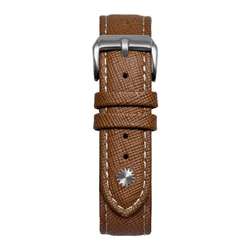 20mm Brown & White Saffiano