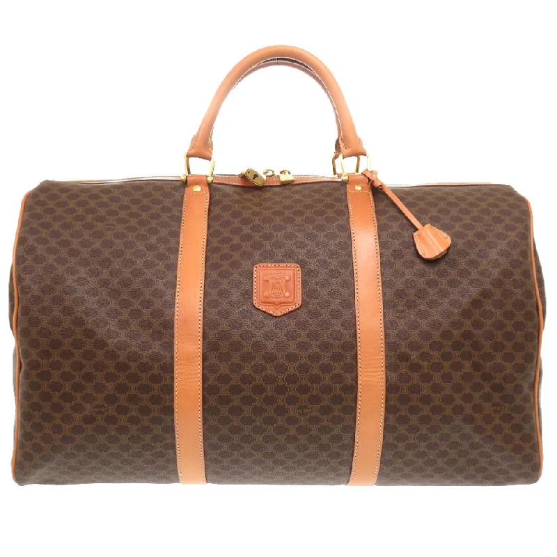 CELINE Boston Duffel bag PVC Brown Macadam mens Used Authentic