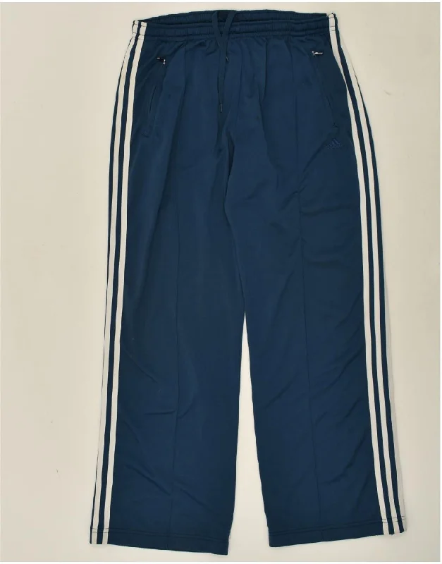ADIDAS Mens Tracksuit Trousers UK 40/42 Medium Blue Polyester
