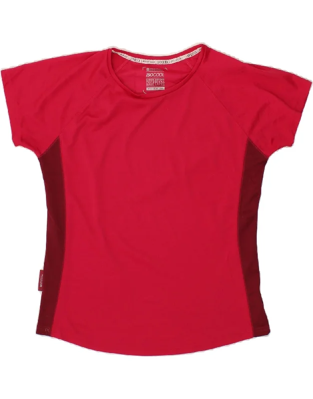 MOUNTAIN WAREHOUSE Womens T-Shirt Top UK 18 XL Red Colourblock