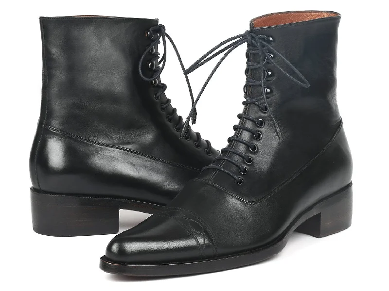 Paul Parkman Men's Goodyear Welted Leather Boots in Black