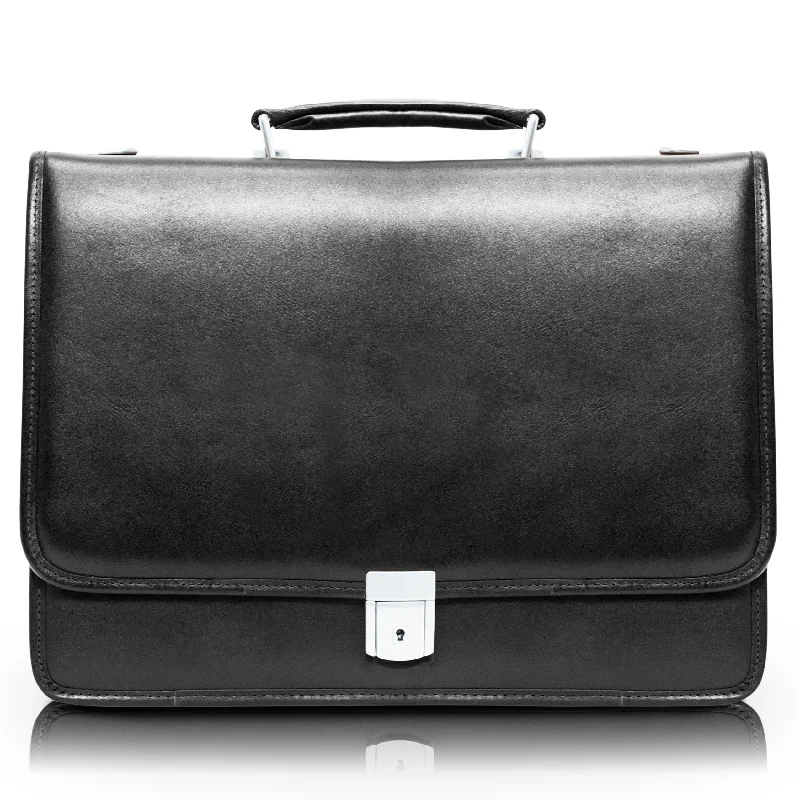 RIVER NORTH | 15” Leather Triple-Compartment Laptop Briefcase