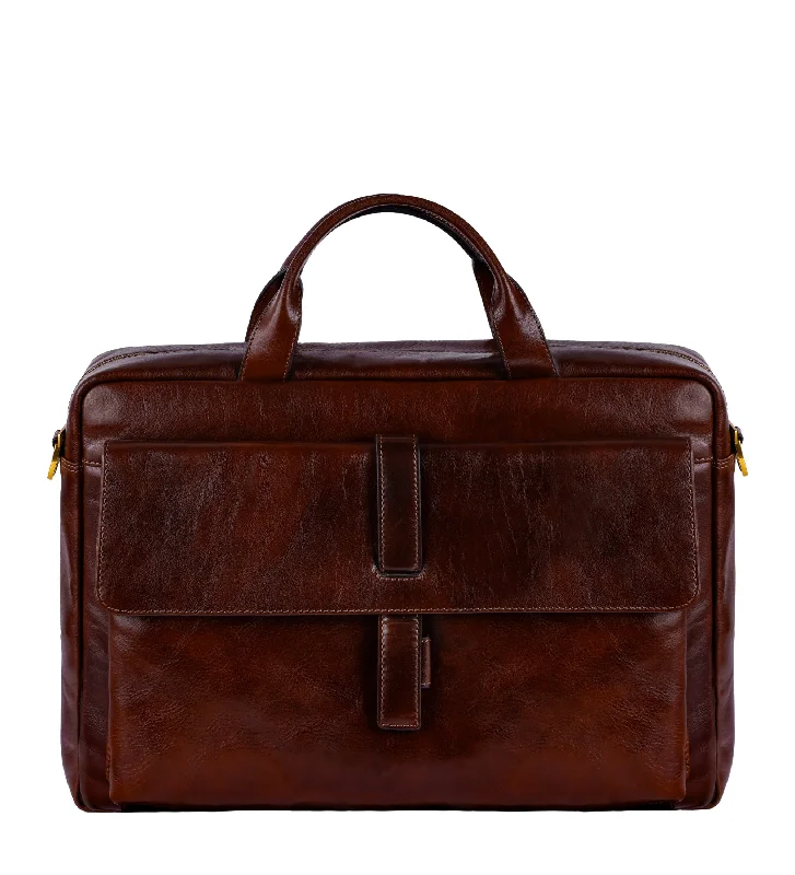 Large Leather Briefcase Laptop Bag for Women - The Chateau