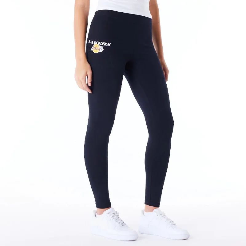 LA Lakers Womens NBA Team Logo Wordmark Black Leggings