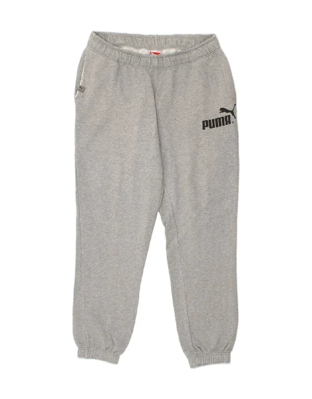 PUMA Mens Graphic Tracksuit Trousers Joggers XL Grey Cotton