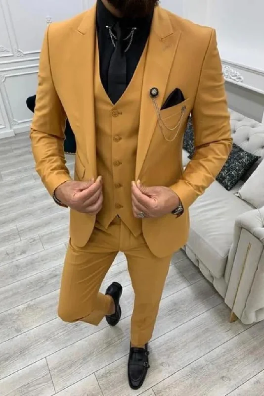 Men yellow 3 Piece suits Wedding Suit Grooms Wear Suit One Button Suit Party Wear Suit For Men Dinner suit event wear 3 piece business suit Men yellow 3 Piece suits Wedding Suit Grooms Wear Suit One Button Suit Party Wear Suit For Men Dinner suit event wear 3 piece business suit