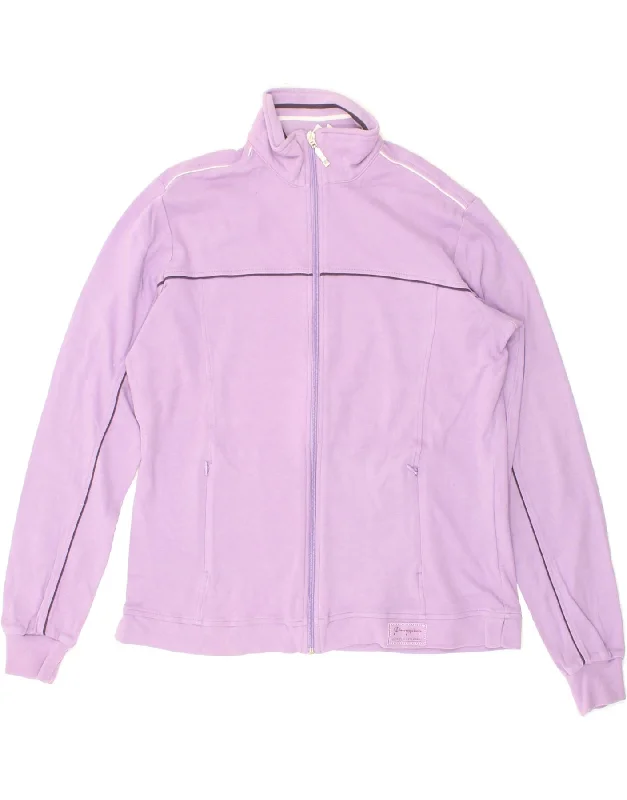 CHAMPION Womens Tracksuit Top Jacket UK 16 Large Purple Cotton