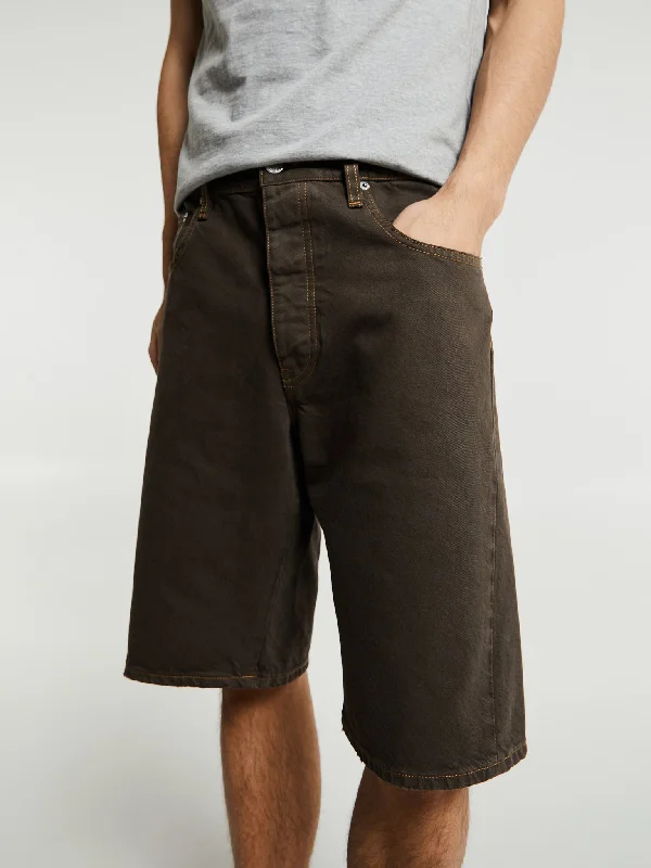 Wide Twist Shorts in Vintage Brown