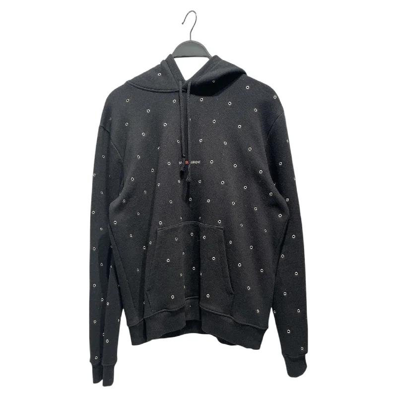SAINT LAURENT/Hoodie/L/Cotton/BLK/Metal Hole Hoodie