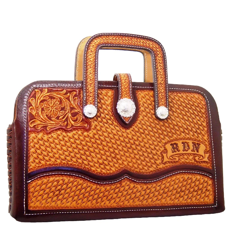 BRIEFCASE06 - Basket Weave Tooled Briefcase