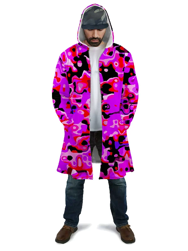 Purple Red and Black Rave Camo Melt Cloak