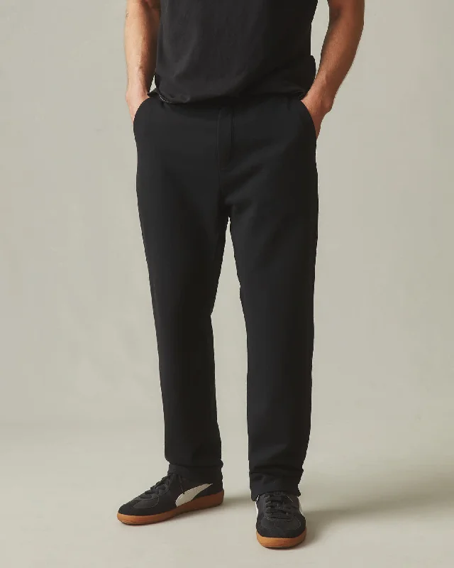 French Terry Straight Pant - Black