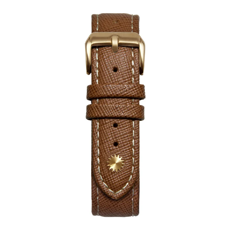 20mm Brown & White Saffiano