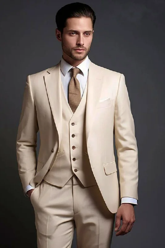 Men Three piece Suit Formal Cream Suit Dinner Suit Elegant Suit Party Wear Suit Bespoke Men Three piece Suit Formal Cream Suit Dinner Suit Elegant Suit Party Wear Suit Bespoke