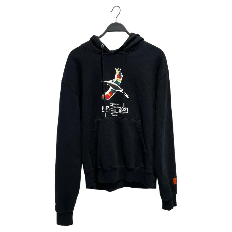 HERON PRESTON/Hoodie/L/Graphic/Cotton/BLK/