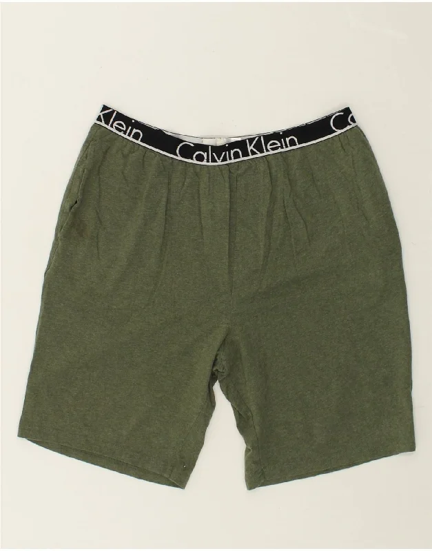 CALVIN KLEIN Mens Graphic Sport Shorts Medium Khaki