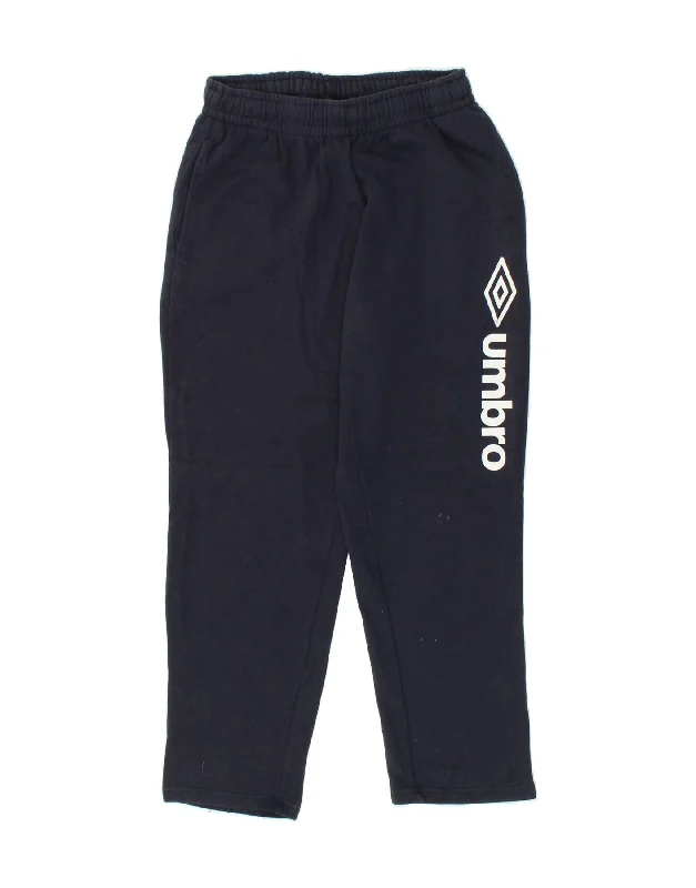 UNDER ARMOUR Mens Graphic Tracksuit Trousers Medium Navy Blue Cotton