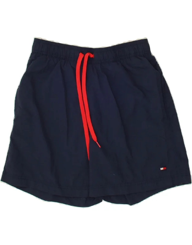 TOMMY HILFIGER Mens Slim Fit Sport Shorts Small Navy Blue Polyester