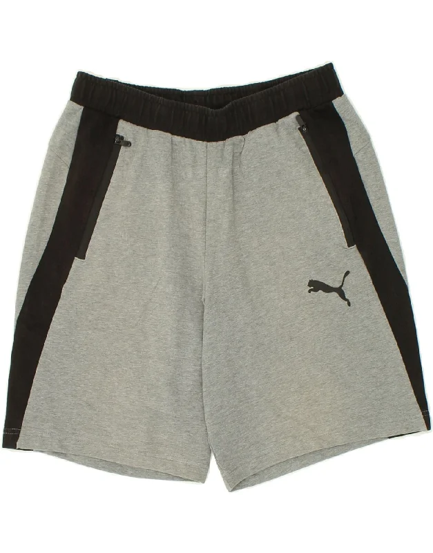 PUMA Mens Graphic Sport Shorts Medium Grey Colourblock